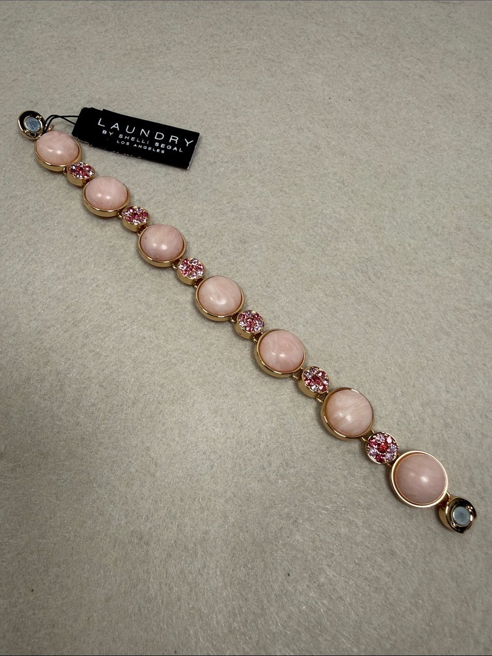 Laundry by Shelli Segal Pink Crystal Gold Tone Bracelet NWT